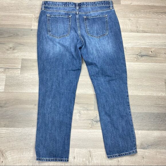 Gap Sexy Boyfriend Fit Distressed San Francisco Patch Crop Jeans Blue 10 - Picture 3 of 10